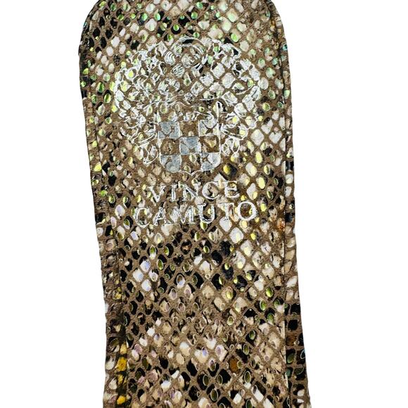 Vince Camuto Metallic Snake Embossed Strappy Slip On Sandals Women's Size 8.5 - Picture 5 of 9